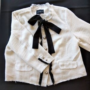 Eloquii Studio Plus Size White Tweed Jacket